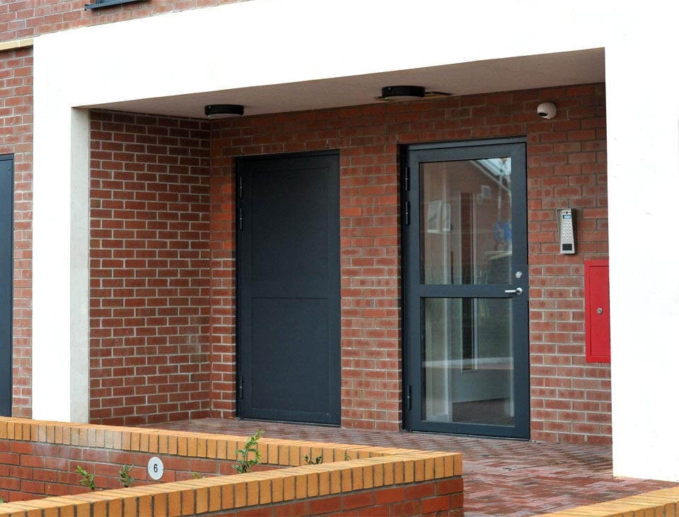 communcal door to luxury apartments
