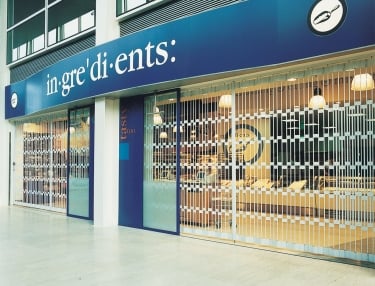 sliding security grille used at shopfront