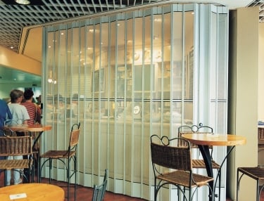 retractable security grilles in situ