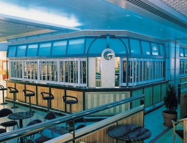 ali glyde sliding shutter used at a restaurant