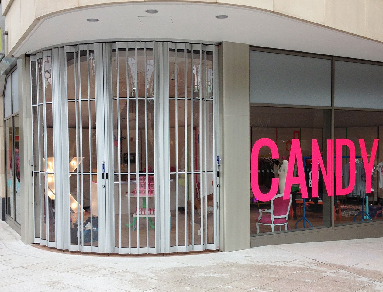 folding sliding shutters at candy