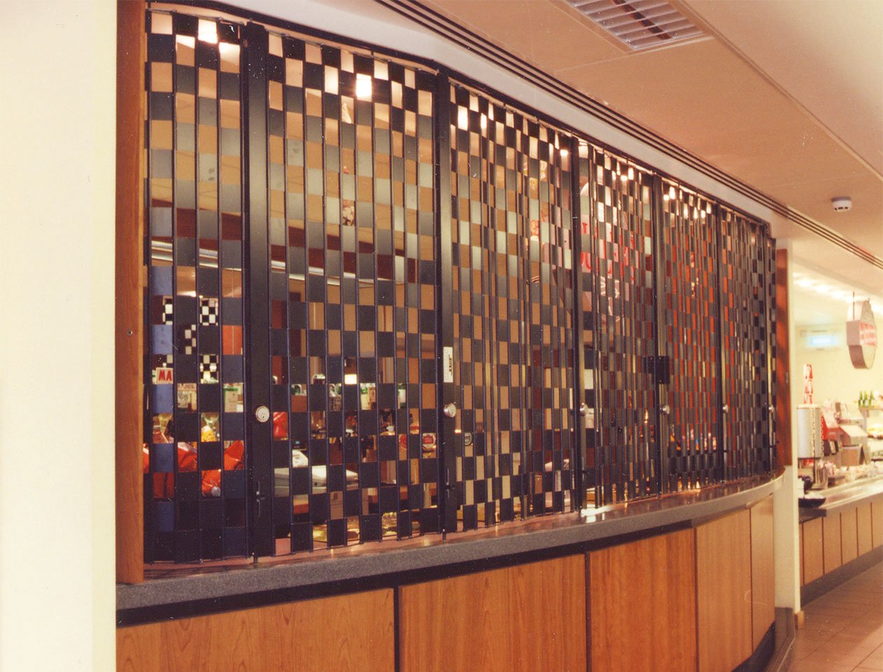 ali glyde sliding grille used at a food court