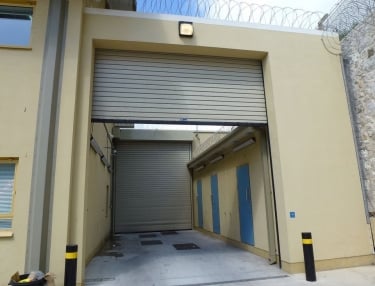 f1 industrial roller shutter door in situ at a prison