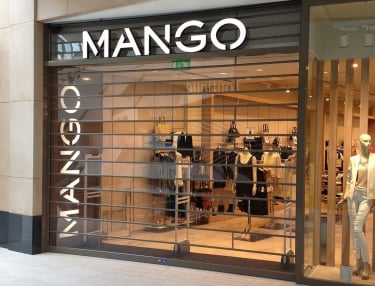 clear guard roller shutters in use at Mango