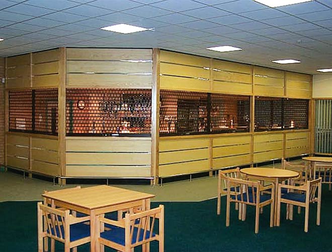 roller shutter grille used at a bar