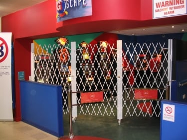 security grille in place at games arcade