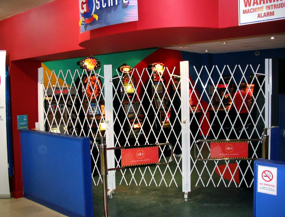 security grille in place at games arcade