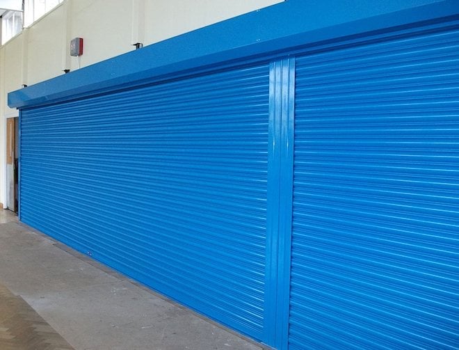 blue fire shutter fully closed