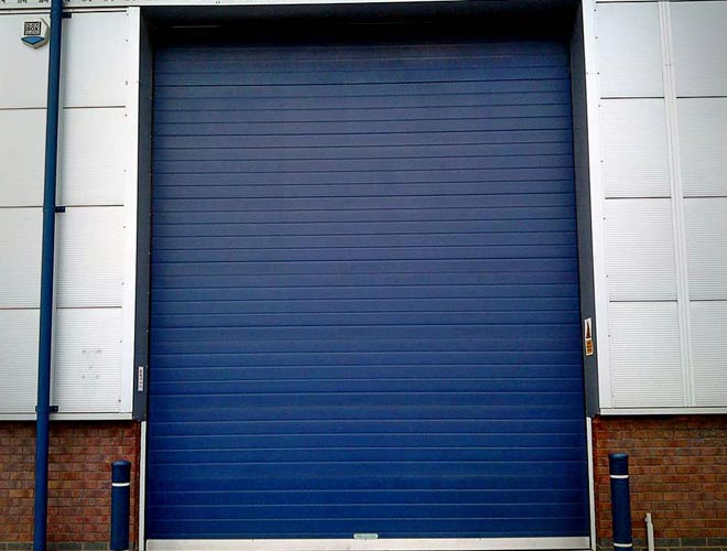 s-door - industrial roller shutter door in dark blue
