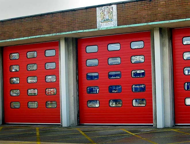 s-door industrial roller shutter in red