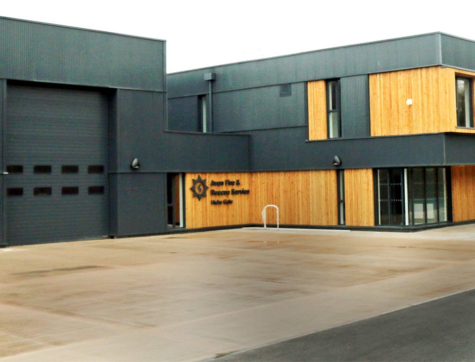 S-Door overhead sectional door at fire station