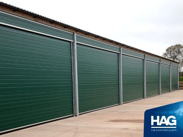 5-bay sectional overhead industrial door installation