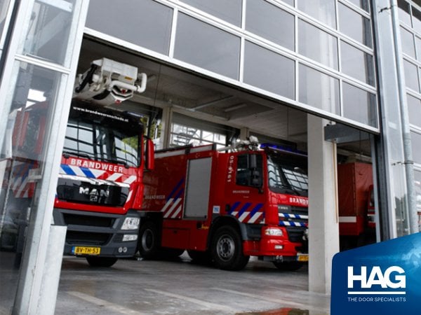 vertical stacking industrial door - fire station