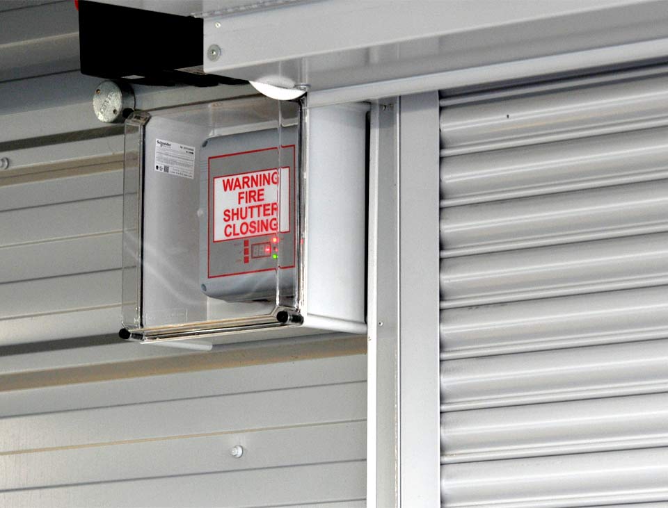 Fire shutter warning box