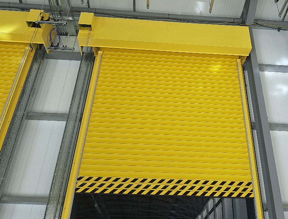 C95 insulated roller shutter industrial door yellow